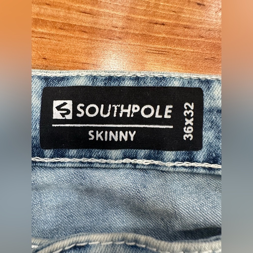 Southpole Bleach Washed Skinny Fit Stretch Jeans - Picture 4 of 6